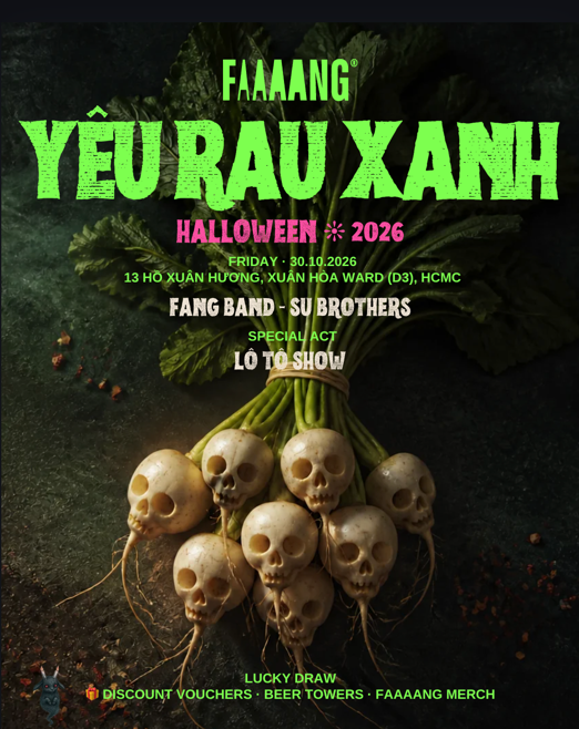 Poster Yêu Rau Xanh — Halloween 2026 tại Fang, ngày 30/10/2026